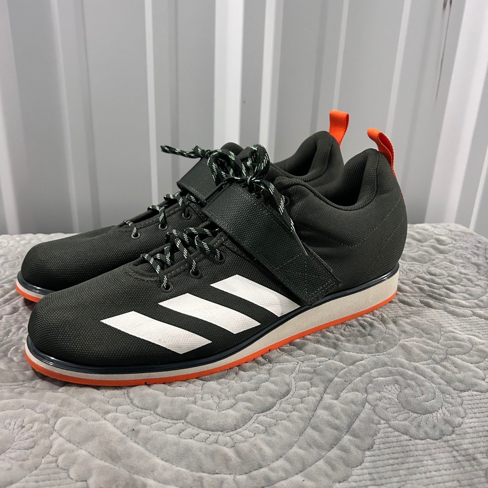 Adidas Powerlift 4 Mens Weightlifting Shoes Olive Green Orange FV6597 Size 14